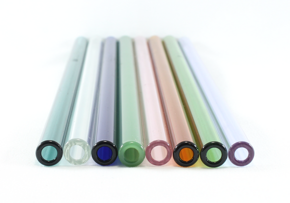 Straws -- Glass, Seven Vibrant Colors!