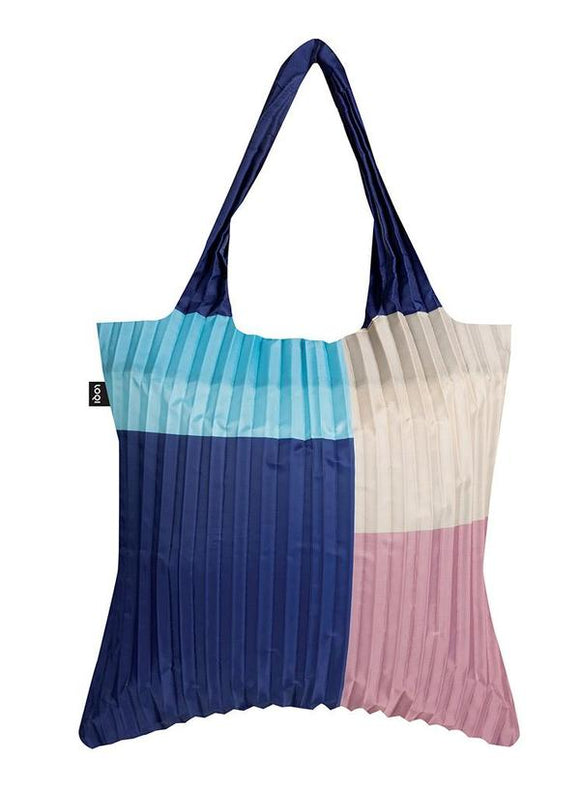 Eco Shopping Bag Color Blocks Pleated
