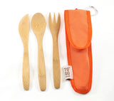 Bamboo Utensil Set Child-Size in Four Colors