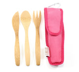 Bamboo Utensil Set Child-Size in Four Colors